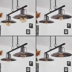 Luminaires Rustiques-hofstein Suspension Weissport Noir, 2 lumières