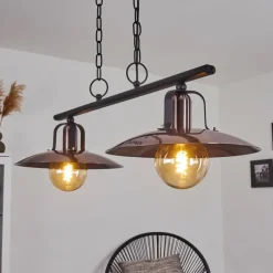 Luminaires Rustiques-hofstein Suspension Weissport Noir, 2 lumières