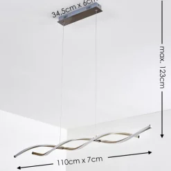 hofstein Suspension Wellington LED Acier inoxydable, 2 lumières* Éclairage Led