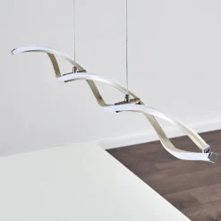 hofstein Suspension Wellington LED Acier inoxydable, 2 lumières* Éclairage Led