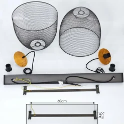 Lampes Vintages & Rétros-hofstein Suspension Wesa Noir, 2 lumières