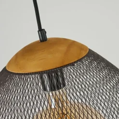 Lampes Vintages & Rétros-hofstein Suspension Wesa Noir, 2 lumières