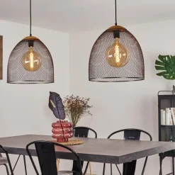 Lampes Vintages & Rétros-hofstein Suspension Wesa Noir, 2 lumières