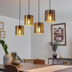 Lampes Vintages & Rétros-hofstein Suspension Westlake Noir, 4 lumières