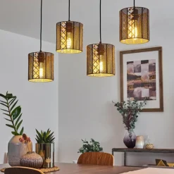 Lampes Vintages & Rétros-hofstein Suspension Westlake Noir, 4 lumières