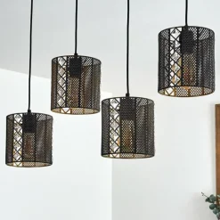 Lampes Vintages & Rétros-hofstein Suspension Westlake Noir, 4 lumières