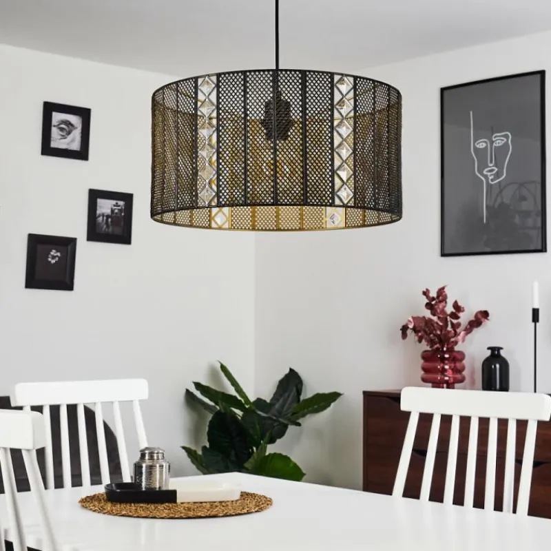 Lampes Dorées-hofstein Suspension Westlake Noir, 1 lumière