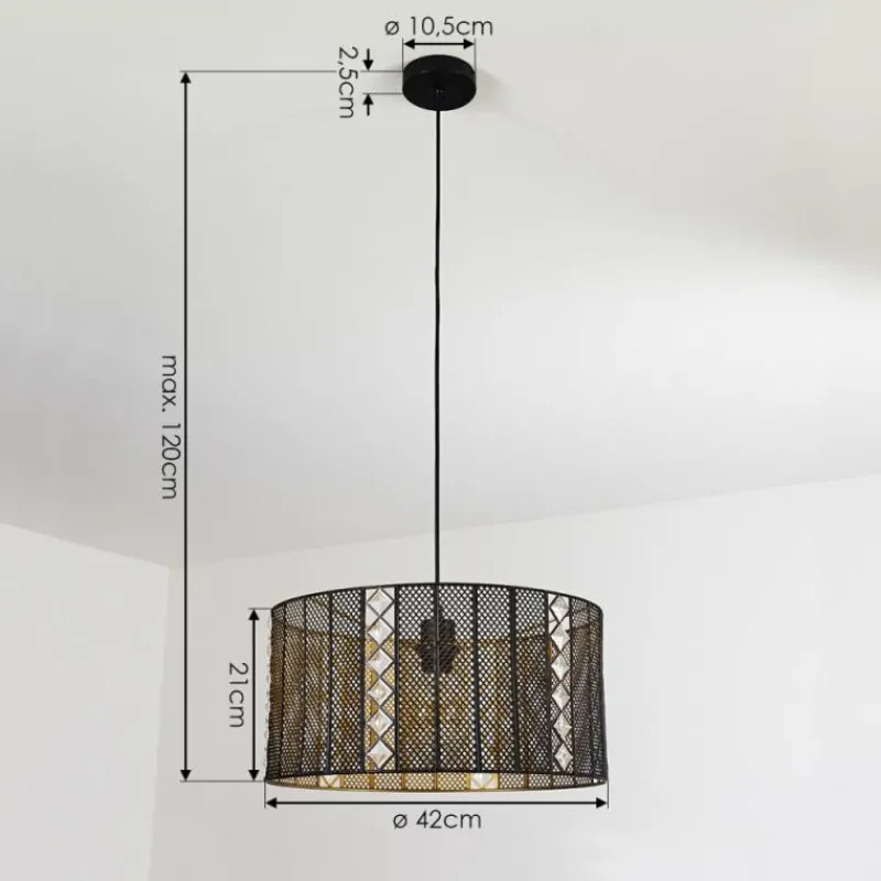 Lampes Dorées-hofstein Suspension Westlake Noir, 1 lumière