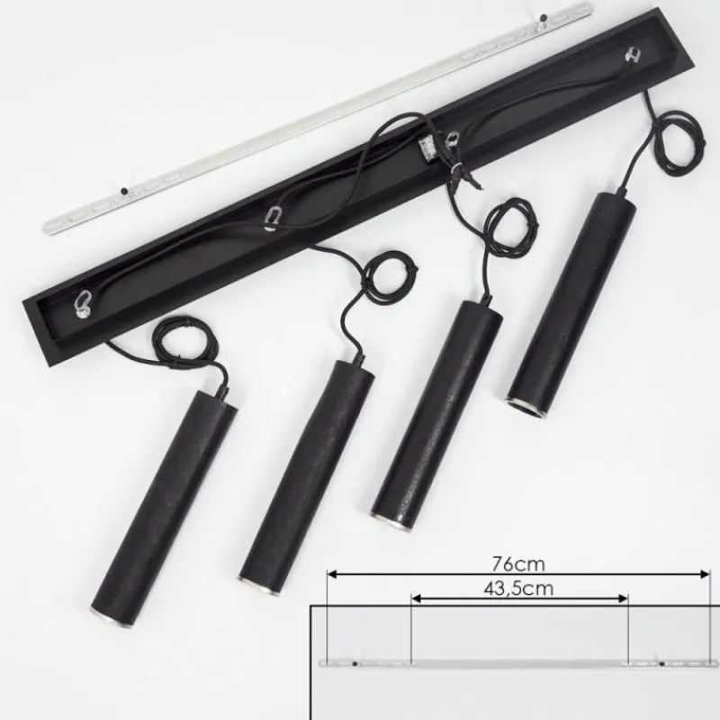 Luminaires Scandinaves-hofstein Suspension Wheelwright Noir, 4 lumières