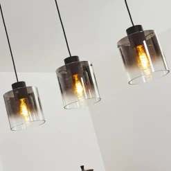 Suspension Verre Fumé-hofstein Suspension Wichit Noir, 3 lumières
