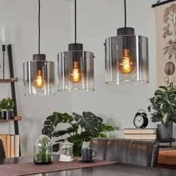 hofstein Suspension Wichita Noir, 3 lumières