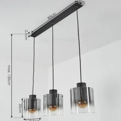 hofstein Suspension Wichita Noir, 3 lumières