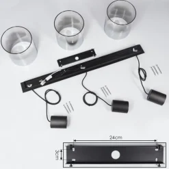 hofstein Suspension Wichita Noir, 3 lumières