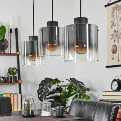 hofstein Suspension Wichita Noir, 3 lumières