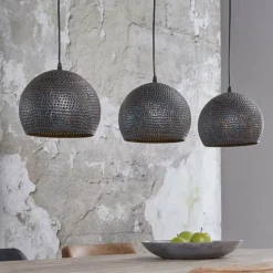 Lampes Industrielles-hofstein Suspension Wildervanksterdallen Brun, Noir, 3 lumières