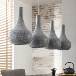 Lampes Industrielles-hofstein Suspension Wildervanksterdallen Gris, 4 lumières