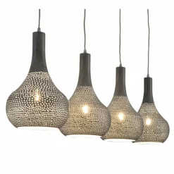 Lampes Industrielles-hofstein Suspension Wildervanksterdallen Gris, 4 lumières