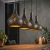 Lampes Industrielles-hofstein Suspension Wildervanksterdallen Brun, Noir, 4 lumières