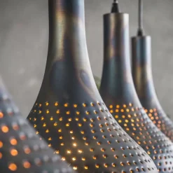 Lampes Industrielles-hofstein Suspension Wildervanksterdallen Brun, Noir, 4 lumières