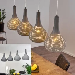 Luminaires Scandinaves-hofstein Suspension Wildervanksterdallen Gris, 4 lumières