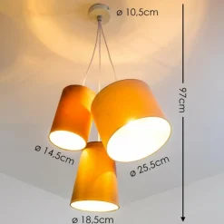 Lampes En Tissu-hofstein Suspension WIMIN Blanc, 3 lumières