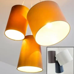 Lampes En Tissu-hofstein Suspension WIMIN Blanc, 3 lumières