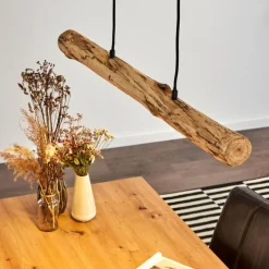 Luminaires Rustiques-hofstein Suspension Winterthur LED Bois clair, Noir, 1 lumière