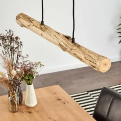 Luminaires Rustiques-hofstein Suspension Winterthur LED Bois clair, Noir, 1 lumière