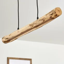 Luminaires Rustiques-hofstein Suspension Winterthur LED Bois clair, Noir, 1 lumière