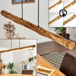 Luminaires Rustiques-hofstein Suspension Winterthur LED Bois clair, Noir, 1 lumière