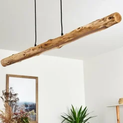 Luminaires Rustiques-hofstein Suspension Winterthur LED Bois clair, Noir, 1 lumière