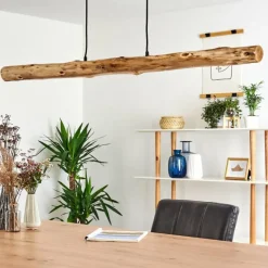 Luminaires Rustiques-hofstein Suspension Winterthur LED Bois clair, Noir, 1 lumière