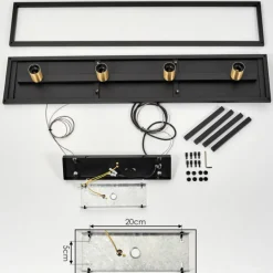 Lampes Industrielles-hofstein Suspension Woden Noir, 4 lumières