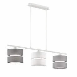 Lampes En Tissu-Luminaires Wofi Suspension Wofi BELLE Blanc, 3 lumières