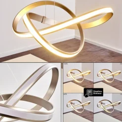 hofstein Suspension Woyens LED Acier brossé, 1 lumière