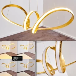 Lampes Dorées-hofstein Suspension Woyens LED Or, 1 lumière