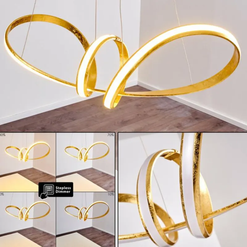 Lampes Dorées-hofstein Suspension Woyens LED Or, 1 lumière