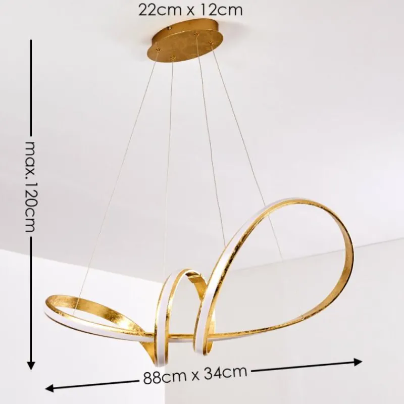 Lampes Dorées-hofstein Suspension Woyens LED Or, 1 lumière