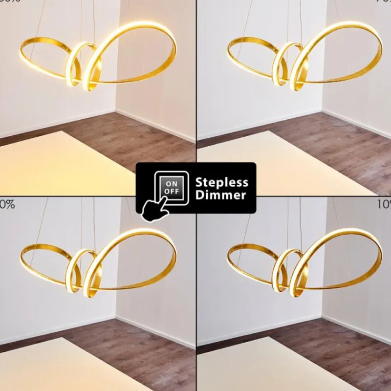 Lampes Dorées-hofstein Suspension Woyens LED Or, 1 lumière