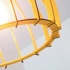 Lampes En Bois-hofstein Suspension Wutt Bois clair, Noir, 1 lumière