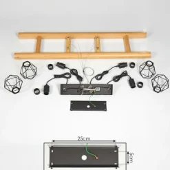 Luminaires Scandinaves-hofstein Suspension Yaak Bois foncé, Noir, 4 lumières