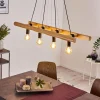 Luminaires Scandinaves-hofstein Suspension Yaak Bois foncé, Noir, 4 lumières
