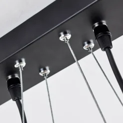 Luminaires Scandinaves-hofstein Suspension Yaak Bois foncé, Noir, 4 lumières
