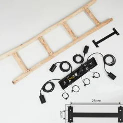 Lampes Vintages & Rétros-hofstein Suspension Yaak Brun, Noir, 4 lumières