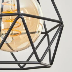 hofstein Suspension Yaak Écru, Noir, 4 lumières