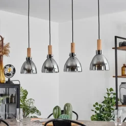 hofstein Suspension Yadekope Couleur bois, Noir, 4 lumières