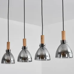 hofstein Suspension Yadekope Couleur bois, Noir, 4 lumières