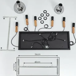 hofstein Suspension Yadekope Écru, Noir, 6 lumières