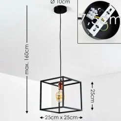 Lampes Vintages & Rétros-hofstein Suspension Yuhigaoka Cuivre, Noir, 1 lumière