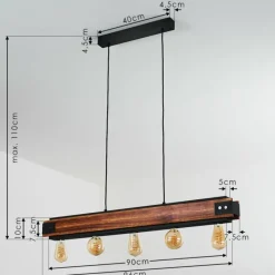 Lampes Vintages & Rétros-hofstein Suspension Yuma Noir, 5 lumières